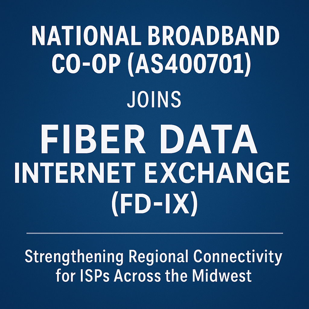 National Broadband Co-Op (AS400701) Joins FD-IX, Strengthening Regional Connectivity