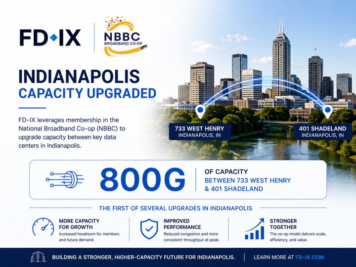 FD-IX Expands Indianapolis Backbone to 800G via National Broadband Co-op